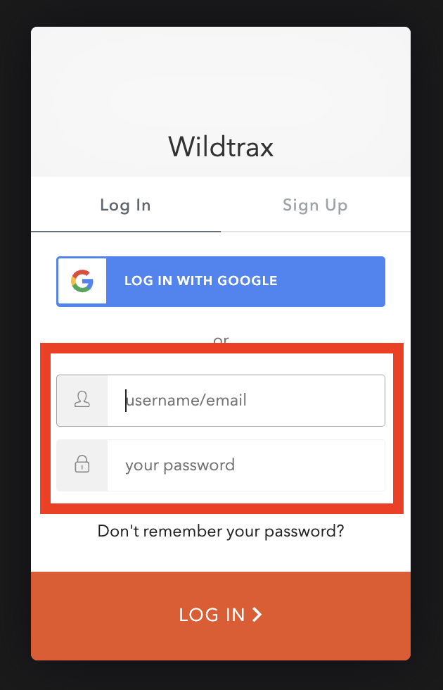 Ensure you use your Auth0 credentials used to login to WildTrax